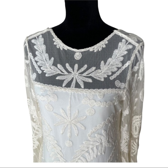 Tokyo Darling Cream Colored Lace Dress Long Sleeve Size XS - Picture 4 of 10